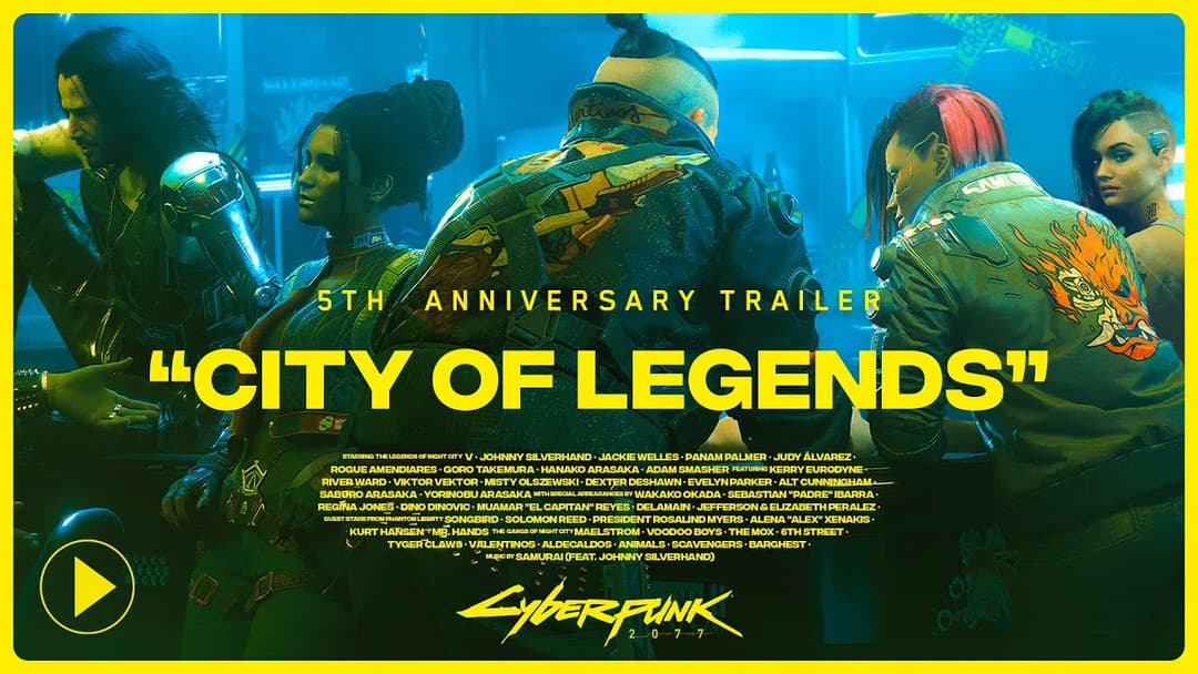 Cyberpunk 2077 świętuje 5. rocznicę — nowe wideo